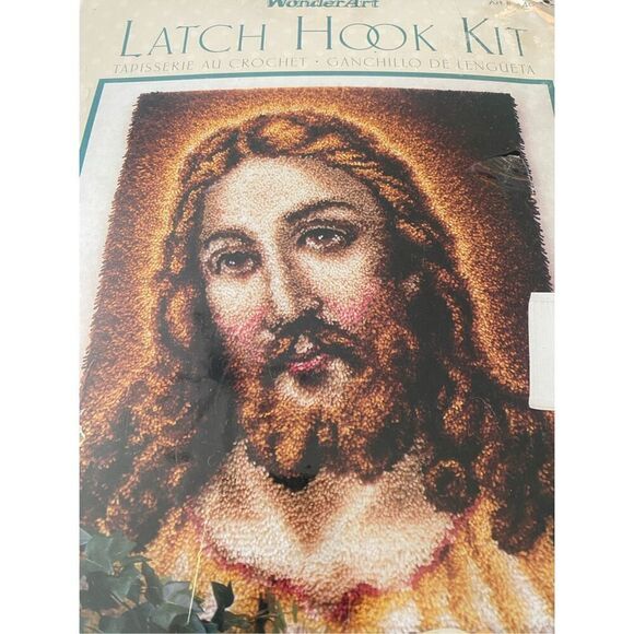 Caron Wonderart Jesus Latch Hook Kit Art 4460 Rug Wall Hanging 30x36 - Picture 2 of 5